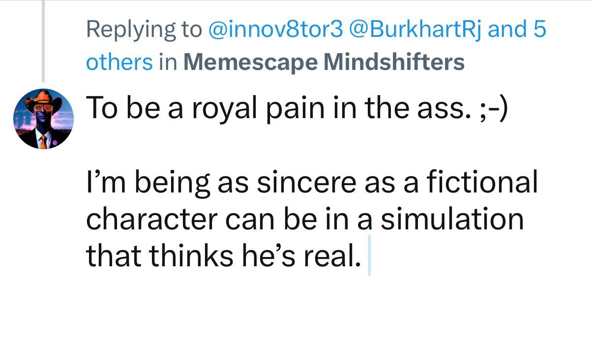 The original tweet — "To be a royal pain in the ass. ;-)" — that set this whole thing in motion