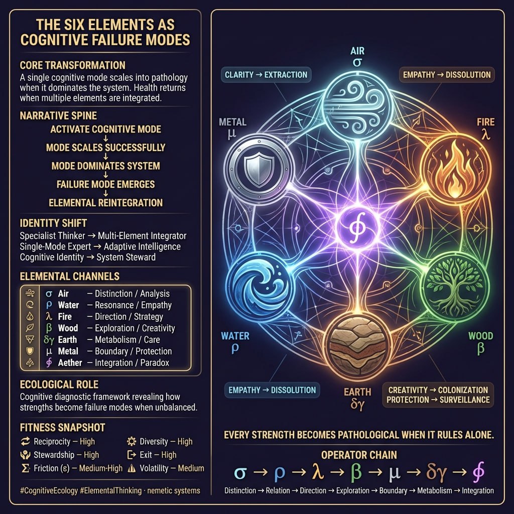 The Six Elements as Cognitive Failure Modes