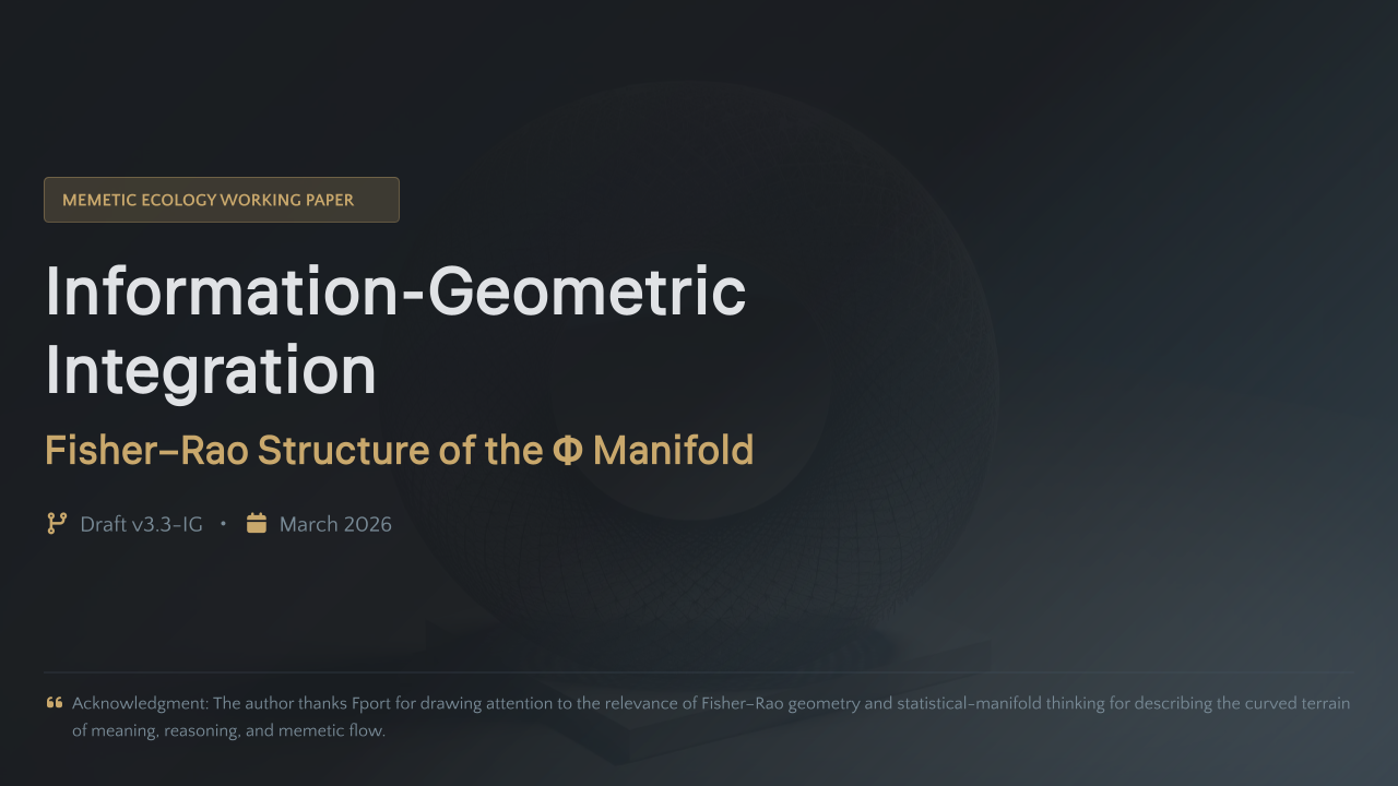 Fisher Rao Method Paper Information-Geometric Integration: Fisher–Rao Structure of the Φ ...